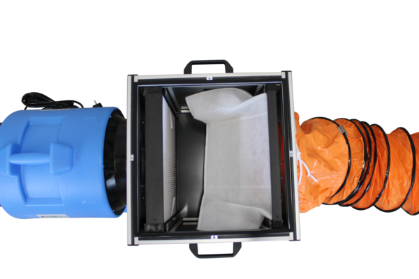 Staubfalle 4000 zur Lüftungsreinigung -  Set: Ventilator + Filterbox + Schlauch